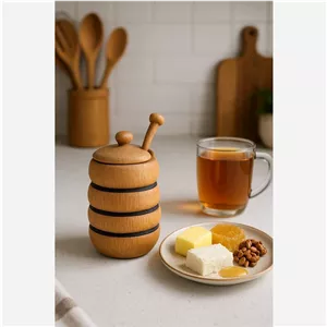 عسل خوری چوبی همراه باقاشق شیک وباکیفیت 