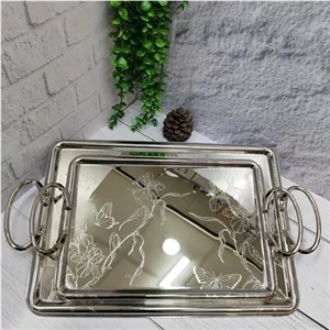 سینی 4گوش گل و پروانه یونی هوم