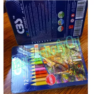 مدادرنگی سی بی اس 12 رنگ جعبه فلزی CBS