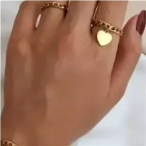 انگشتر کارتیر استیل طلایی دخترانه زنانه،رنگ ثابت تضمینی،مناسب استفاده روزانه ودائم وهدیه،بدلیجات تمام استیل
