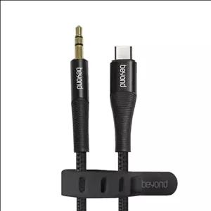 کابل صدا 1 متری beyond AUX مدل BAA-561 -آیفونی و تایپ سی- مشکی 
