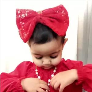 اکسسوری -هدبند-هدبند دخترونه-پاپیونی-جنس تور-رنگ قرمز