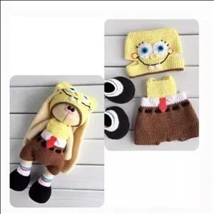 بانی خرگوشه بافتنی با لباس باب اسفنجی