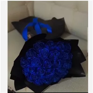 دسته گل روبانی آبی کاربنی،دسته گل خواستگاری