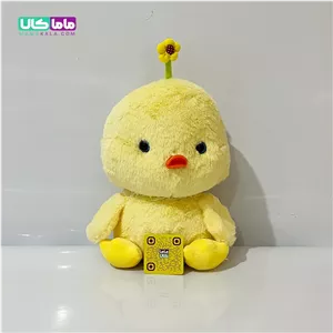 عروسک جوجه زرد گل به سر 35 سانتیمتر