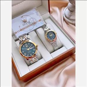  olevs  Couple watch  ساعت ست زنانه مردانه استیل برند الوز موتور کوارتز مقاوم در برابر آب  طرح الماس قیمت ست 2995تومان