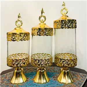 کندی پایه دار طرح لیزری طلایی
