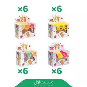 آبنبات چوبی طرح عروسکی آرسوی 6 جعبه 36 عددی