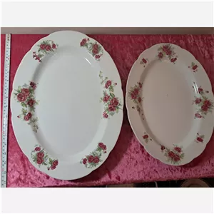 دیس گل سرخی یک جفت  قدیمی ( ارسال رایگان  )