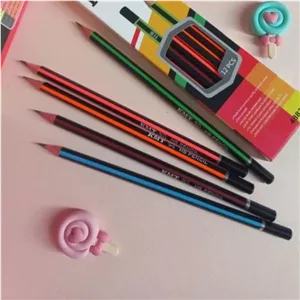 مداد مشکی سه گوش پاکن دار دامس