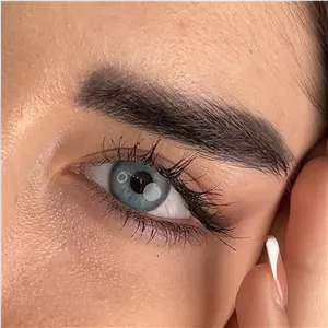 لنز مارلی شاینی بلو آبی رگه دار دور دار