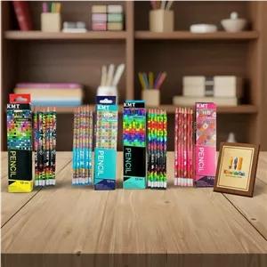 مداد مشکی KMT پاکن دار - بسته 144 عددی - فروش عمده - لوازم التحریر فانتزی - ارسال رایگان