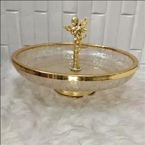 شیرینی خوری کریستال برنز جنس عالی تضمینی خاص رنگ طلایی 