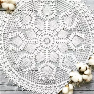 رومیزی قلاببافی دستبافت قطر حدود 60 ابریشمی لذت بافتن در رنگ دلخواه