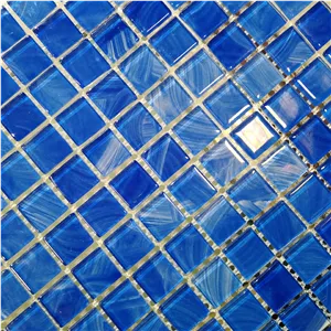 کاشی شیشه ای آبی استخری 