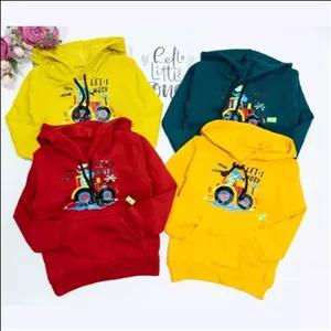 هودی دورس داخل کرکدار، جیب کانگرویی پسرانه قرمز زرد آبی پاییزی زمستانی