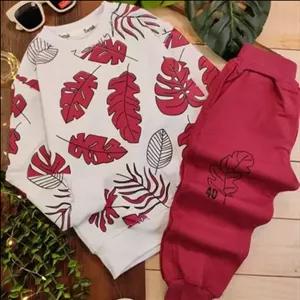 بلوز  و شلوار اسپرت برگ رنگی(کد 4762)