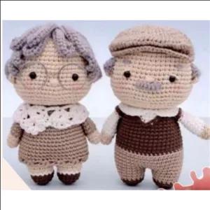 عروسک بافتنی پدر بزرگ و مادر بزرگ 