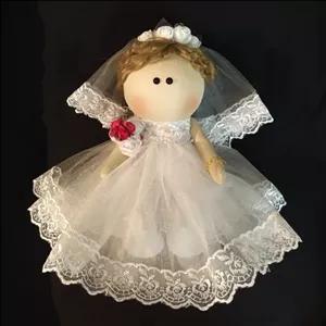 عروسک روسی عروس 30 سانتی تور دار 
