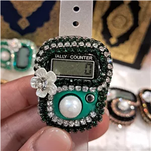 صلوات شمار نگین دار (ذکر شمار) طرح جدید - سبز پررنگ