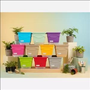 گلدان پلاستیکی مربع یا چهار گوش آزالیا چهار گلپونه