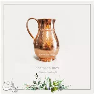 پارچ مسی چکشی داخل قلع اندود شده ارتفاع 22 سانتیمتر
