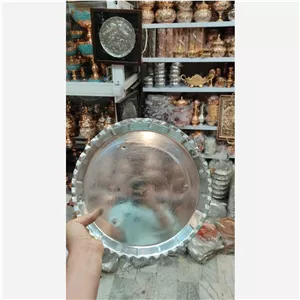 دیس دایره مسی گوشواره دار سایز 4  قطر 37 سانت در مس زنجان نمونه