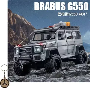 ماکت ماشین ناب سل مدل بنز جی کلاس باراباس فلزی همراه با لوازم آفرود و جاسوییچی MERCEDES BENZ BRABOS G550