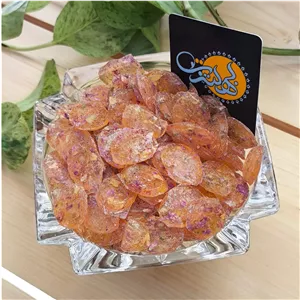 پولکی رژیمی با طعم گل محمدی و تخم گشنیز پولکی دکمه ای بسته 500 گرمی