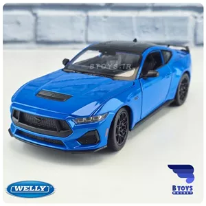 ماکت فورد موستانگ جی تی 2024 آبی ویلی(Ford Mustang GT 2024 welly)