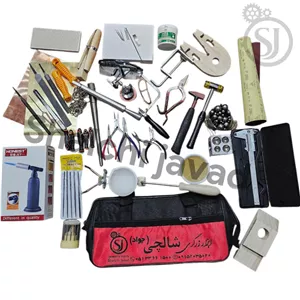 پک کامل 54 عددی ابزار طلاسازی و نقرهسازی مناسب آموزشگاهها و کارگاههای زرگری. شامل انبر، سوهان، چکش، اره، قالب، مته و 