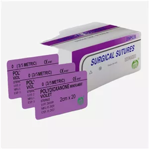 نخ امبدینگ PDO بنفش سایز صفر 0 کات شده بسته 25 عددی 