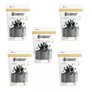 نخ دندان کانفیدنت مدل Charcoal50 پنج بسته 50 عددی