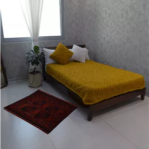 پتوی دست بافت پافی ‌‌ یک نفره گل مریم کد B6103 _S02