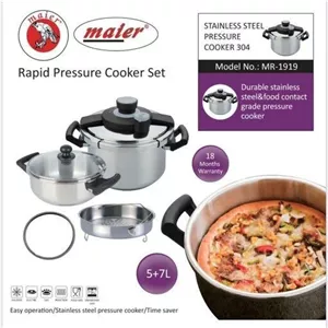 زود پز دو قلو سر کلیپسی مایر  و7 لیتری مدل MR-1919