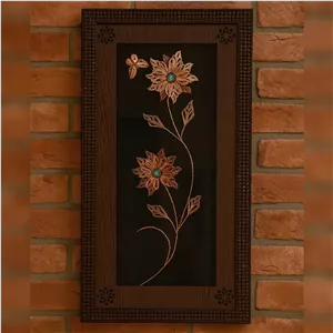 تابلوpvcدو گل سنگ فیروزه مس