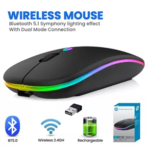 ماوس بی سیم و شارژی سایلنت RGB Plus مدل W10 برند HP