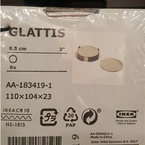 زیر لیوانی ایکیا مدل 20325 Glattis بسته 6 عددی HAG