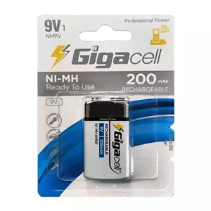 باتری 9 ولت کتابی شارژی گیگاسل 200mAh