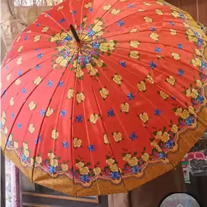 چتر گلدار نارنجی