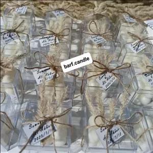 شمع گیفت روبیک عقد و عروسی با جعبه پلکسی تزئین شده قابل سفارش در رنگ های مختلف 