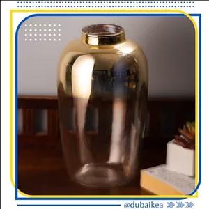 گلدان ایکیا مدل IKEA GOKVALLA شیشه ای با روکش طلایی 205.420.11