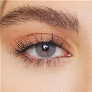 لنز چشم طبی رنگی آیس کالر shiny gray سری دیاموند ( رنگ طوسی روشن بدون دور) 