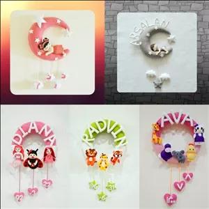 حلقه اسم نمدی حلقه تزئینی نمدی دیوارکوب حلقه اسم حلقه در  نمدی