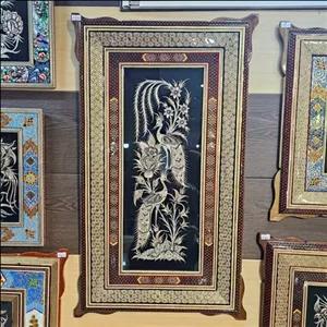 تابلو خاتم کاری و قلم زنی مس برجسته 75در55  