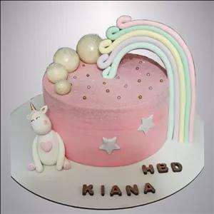 کیک تولد تک شاخ و رنگین کمان  (پس کرایه)