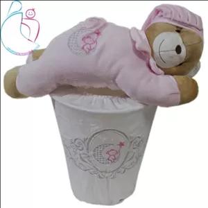 سطل زباله و جا دستمال کاغذی اتاق کودک مامزنینی طرح خرس تدی (teddy bear)