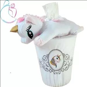 سطل زباله و جا دستمال کاغذی اتاق کودک مامزنینی طرح اسب تک شاخ ( یونیکورن )