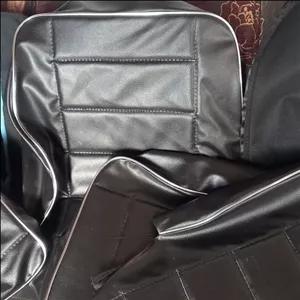 روکش نشیمن صندلی آرایشگاهی چرم فابریک اصل مارک  رویال لمینت یا بادگیری شده  صندلی طرح برقی  فوم دارنوار دار