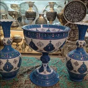 ست سنگاب و گلدان مینا کاری طرح ترنج  